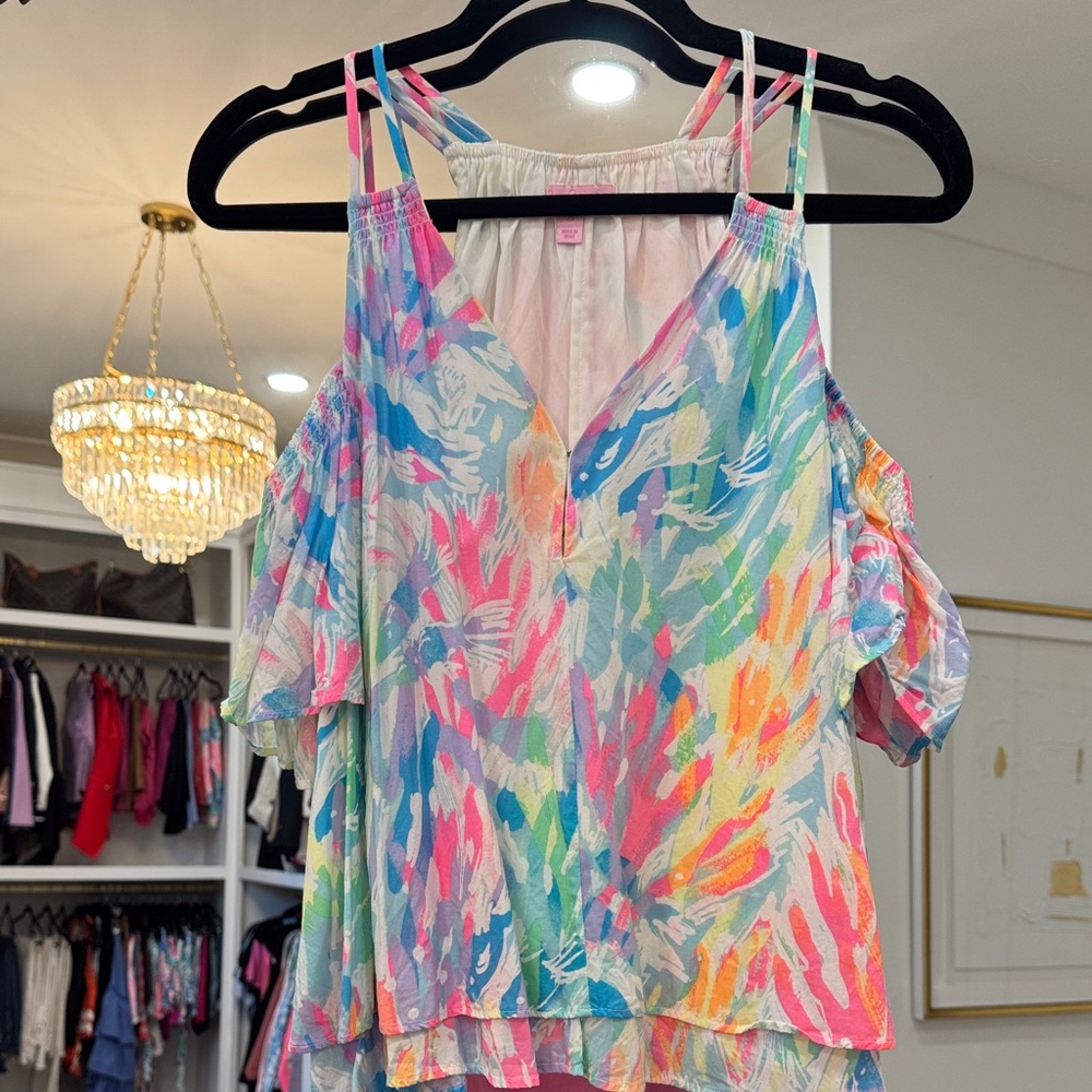 Lilly Pulitzer Multicolor Cold Shoulder Blouse